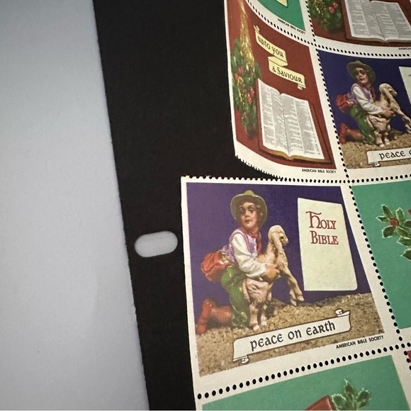 Christmas in July 🎄Vintage Sheet of Seals from the American Bible Society - 1965 - Picture 9 of 9